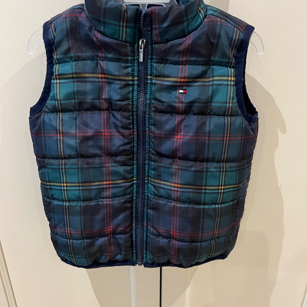 Tommy Hilfiger 18m Tartan Navy Puffer Vest